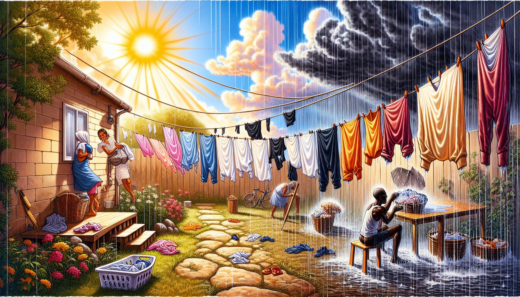 Důsledky počasí na sušení prádla